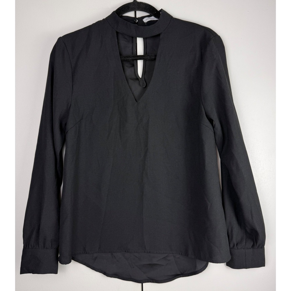 Urban Outfitters Black Mock Neck Cutout‎ Long Sleeve Blouse Top UO Blouse